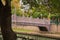 Eskisehir, Turkey: Beautiful lilac-pink bridge with lanterns. Porsuk River view in Eskisehir