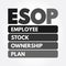 ESOP - Employee Stock Ownership Plan acronym, business concept background