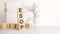 ESOP text on a wooden cubes on a white paper background