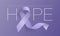 Esophageal Cancer Awareness Calligraphy Poster Design. Realistic Periwinkle Ribbon. April is Cancer Awareness Month