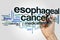 Esophageal cancer word cloud concept on grey background