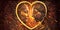 Esoteric Love spiritual  couple  , gold heart shape and sparkles ,astrology concept