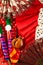 Espana typical from Spain with castanets rose flamenco fan