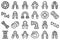 Espander icons set outline vector. Activity band