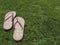 Esparto flip flop on the grass