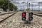 Espeluy railway platform and train tracks
