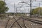 Espeluy railway platform and train tracks, Spain