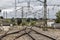 Espeluy railway platform and train tracks, Spain