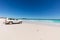 Esperance, Australia - Mar 18, 2021: A four wheel drive vehicle parked on the pristine Wharton Beach in the Cape LeGrande National