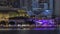 The esplanade theatres on the Bay in Singapore at dusk, with beautiful reflection in water night time lapse