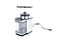 Espresso bean coffee grinder. brand new and clean, side view over white