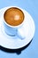 Espresso coffee cup close up macro cool colour concept