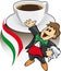 Espresso coffee with Italian waiter