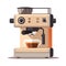 Espresso Elegance: Flat Style Coffee Machine Illustration