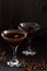 Espresso martini cocktail. alcohol drinks