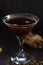 Espresso martini cocktail. alcohol drinks