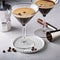 Espresso martini in two glasses