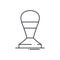 Espresso tamper icon, linear isolated illustration, thin line vector, web design sign, outline concept symbol with