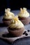 Espresso Velvet Cupcakes with Candied Lemon Peel