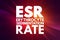 ESR - Erythrocyte Sedimentation Rate acronym, concept background
