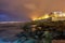 Essaouira castle and port on the Atlantic coast in Morocco, at night