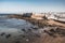 Essaouira Ramparts aerial panoramic view in Essaouira, Morocco. Essaouira is a city in the western Moroccan region on