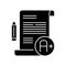 Essay examination black glyph icon