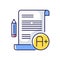 Essay examination RGB color icon