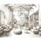 The essence of Nodric style of Interior beauty through sketches. Created with generative AI