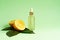 Essential, massage citrus oil, aromatherapy, serum with vitamin C and lemon extract, beauty concept.