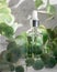 Essential oil in dropper glass bottle, hydrating hyaluronic serum with eucalyptus extract, skin care or body care, herbal