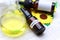 Essential oil in Glass Bottle, yellow Essential oil