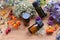 Essential oils with autumn plants
