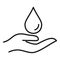 Essential oils hand drop icon, outline style