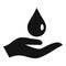 Essential oils hand drop icon, simple style