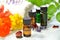 Essential oils with herbal flowers