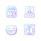 Essential things for travelling gradient linear vector icons set