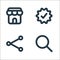 essentials ui line icons. linear set. quality vector line set such as search, share post, verified