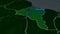 Essequibo Islands-West Demerara, Guyana - highlighted with capital. Physical