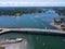 Essex Bridge aerial view, Beverly, Massachusetts, USA