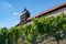 Esslingen near Stuttgart, Germany, view of the historic city walls castle with Guardhouse Hochwacht . Baden-Wuerttemberg,