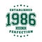 Established 1986. Aged to perfection. Authentic T-Shirt Design.