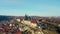 Establishing Aerial shot of Prague Castle cityscape, capital of Czech Republic