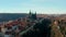 Establishing Aerial view of Prague Castle cityscape, capital of Czech Republic