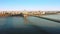 Establishing drone shot with George Washington Bridge