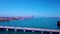 Establishing shot of the Douglas MacArthur Bridge over the Detroit river. This video was filmed in 4k for best image quality.