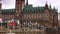 Establishing shot of the Hamburg town hall and market place.