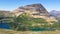 Establishing shot of Hidden Lake in Glacier National Park, Montana