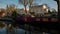 Establishing shot of the Little Venice canal area in London, England, UK