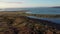 Establishing of typical irish coastal village at sunset